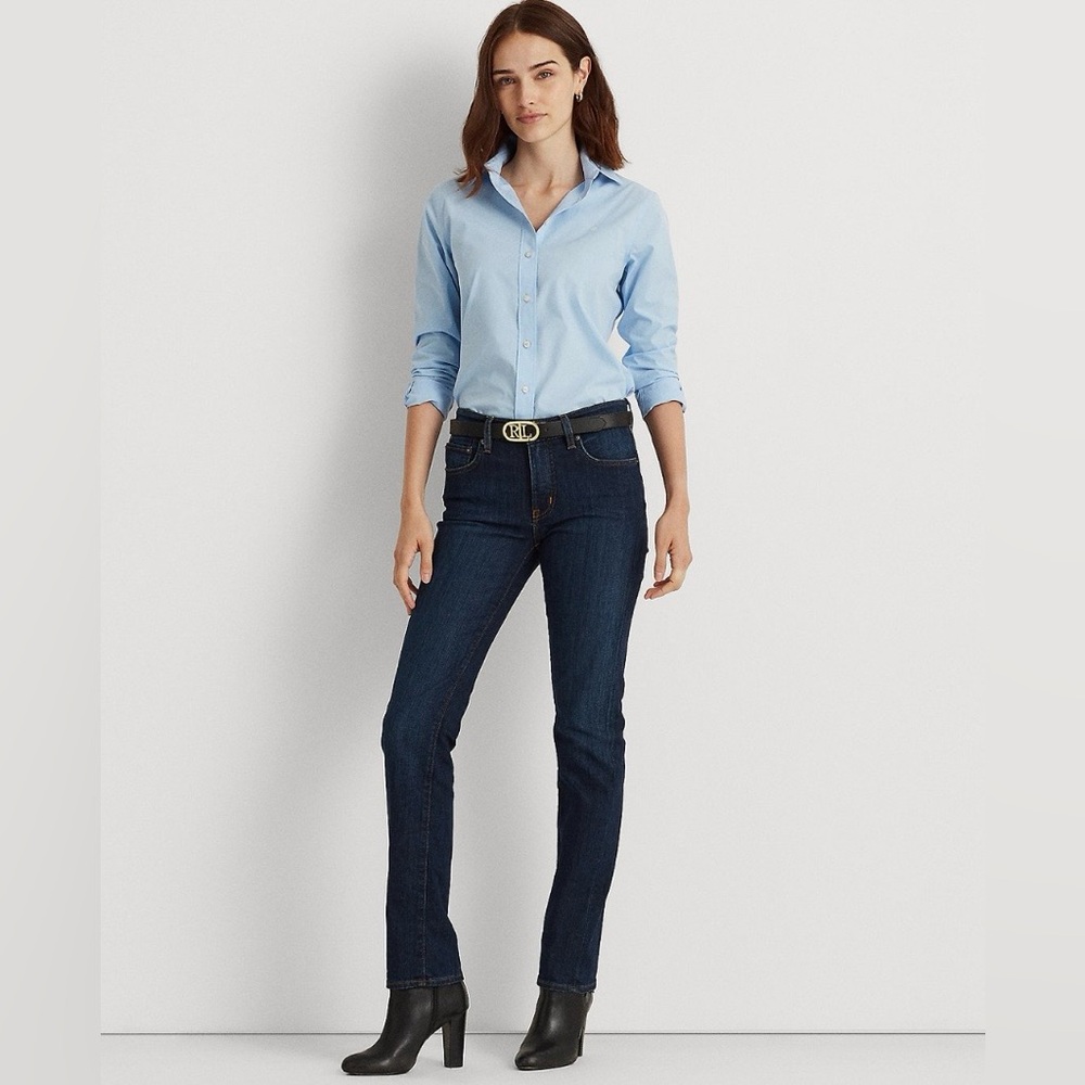 Classic Ralph Lauren Dark Blue Women's Jeans mid rise straight 30 inseam
